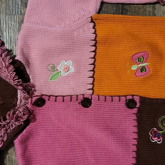 Very Gently Loved girls size 5T by Savannah beautiful sweater multi-color flower - Picture 3 of 14